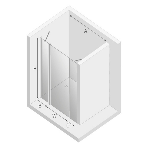 Душевая дверь New Trendy NEW SOLEO PLUS D-0175A 150х195 стекло прозрачное профиль хром глянцевый - фото 3