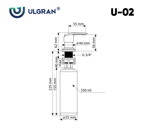 Дозатор Ulgran  Classic U-02-328 - фото 2