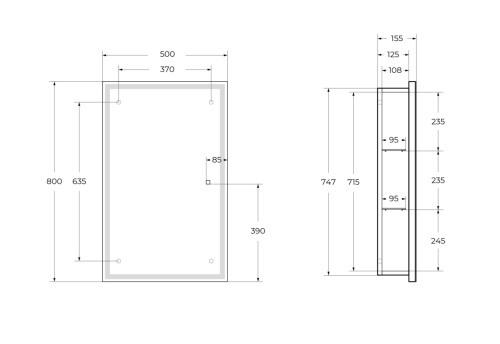 Зеркало-шкаф BelBagno SPC-GRT-500/800-1A-LED-TCH 50х80 - фото 5