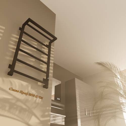 Полотенцесушитель Altasan СкалаПроф СкалаПроф8050ПЧМ подвесной 53х81 электрический черный муар - фото 4