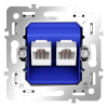 Механизм розетки компьютерной двойной RJ45+RJ45 VOLTUM S70 VLS0602M