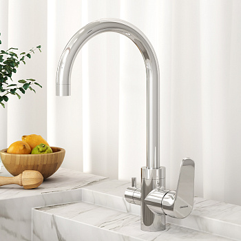 Смеситель для кухни Damixa Merkur 400730000 на раковину/на столешницу хром без термостата