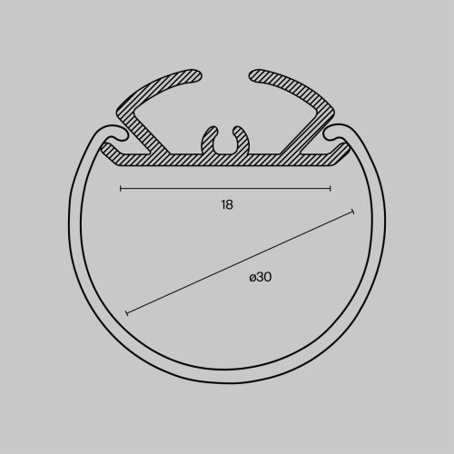 Алюминиевый профиль подвесной Maytoni Led Strip ALM-D30-S-2M - фото 2