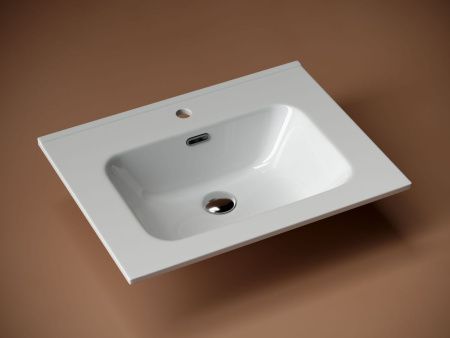 Раковина из сантехнического фарфора Ceramica Nova ELEMENT CN7001 60х50 накладная цвет белый 1 отверстие под смеситель