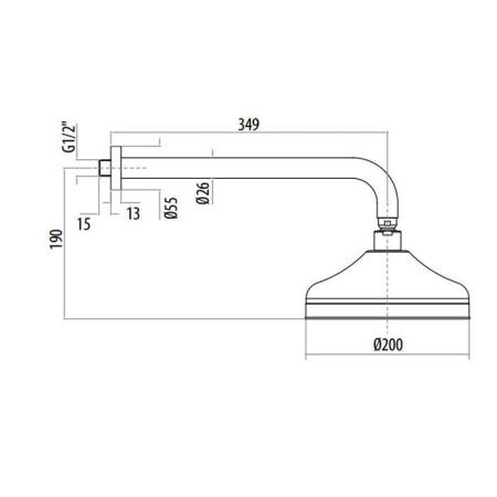 Верхний душ Gattoni Programma doccia SFPCL20C0cr 20х35 хром