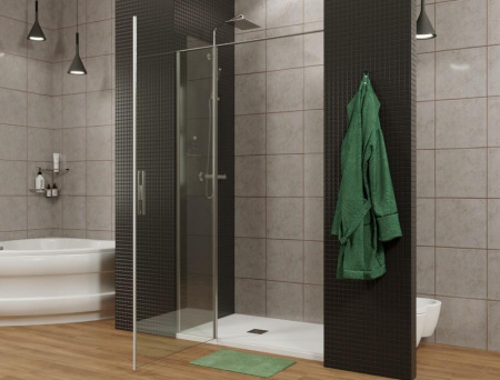 Душевая дверь Allen Brau Priority 3.31026.BA 90х200 стекло прозрачное профиль серебро брашированное