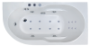 Ванна акриловая гидромассажная Royal Bath AZUR RB614203DL-R 170х80 пристенная асимметричная с каркасом