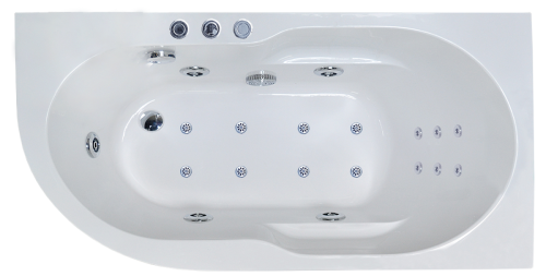 Ванна гидромассажная Royal Bath AZUR RB614203DL-R 169х79 пристенная угловая асимметричная