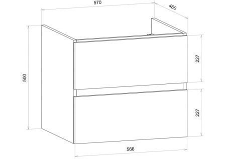 Тумба под раковину Art&Max TECHNO AM-Techno-600-2C-SO-LW823 60х50 подвесная цвет коричневый