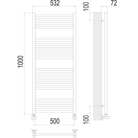 Полотенцесушитель водяной Terminus 4670078529381 55х100 хром