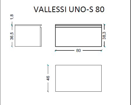 Ящик под столешницу Armadi Art Vallessi UNO-S 897-080-L