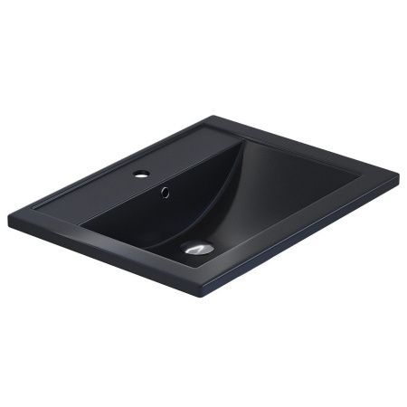 Раковина из искусственного камня Uperwood Foster Quartz 291030054 60х40 полувстраиваемая цвет черный
