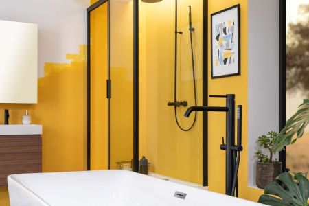 Смеситель для ванны и душа Paffoni Light LIG032NO напольный черный