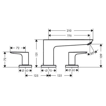 Смеситель Hansgrohe Talis E 71747000 на борт ванны хром