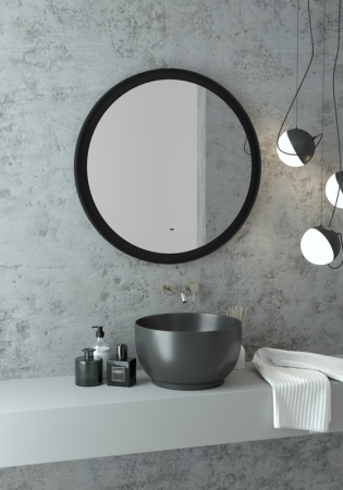 Зеркало Continent Planet Black ЗЛП684 80х80 подвесное