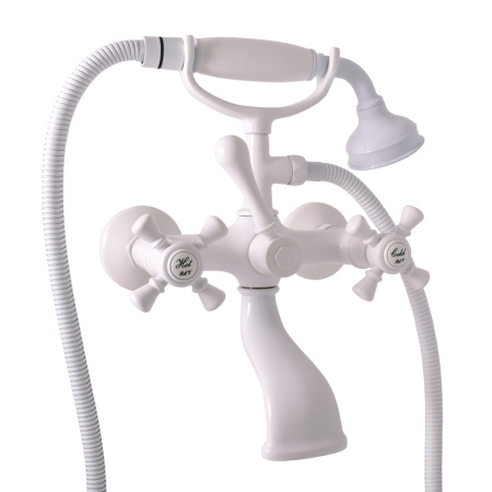 Смеситель для ванны и душа MORAVA RETRO MK359.5/2B настенный белый