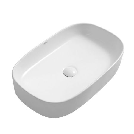 Раковина из сантехнического фаянса Abber RECHTECK AC2209 60х40 накладная цвет белый без отверстий под смеситель