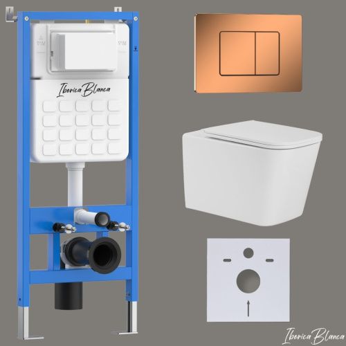 Комплект унитаз с инталляцией и клавишей смыва Iberica Blanca TOLEDO ALTO IB001.TLA.234.1141 - фото 2