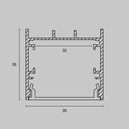 Алюминиевый профиль накладной Maytoni Led Strip ALM-3535B-S-2M - фото 3