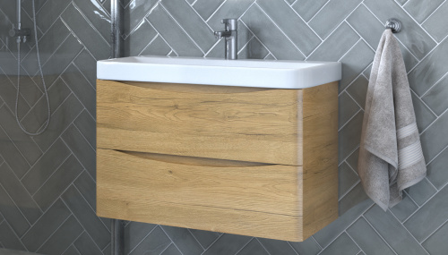 Тумба под раковину Velvex CLAY tpCLA.80.2Y-230 78х38х49 подвесная цвет дуб верона - фото 3