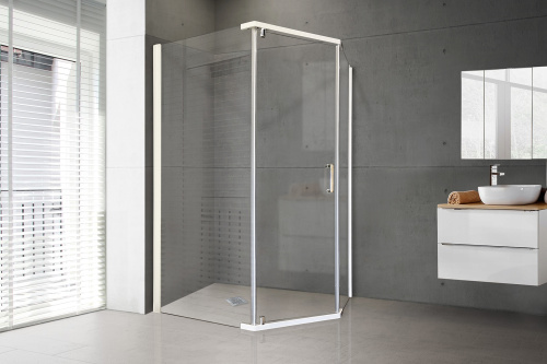 Душевой уголок Royal Bath TR RB1290TR-T 90х120 стекло прозрачное профиль белый без поддона