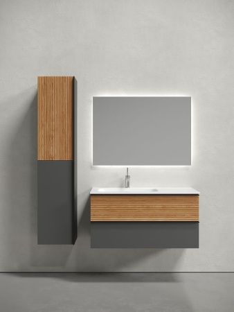 Тумба под раковину Sancos DELTA DL100LGR 100х40 подвесная цвет коричневый