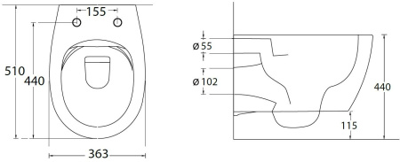 Чаша унитаза подвесная Allen Brau Fantasy 4.11004.ID цвет синий без сиденья безободковая каскадный смыв