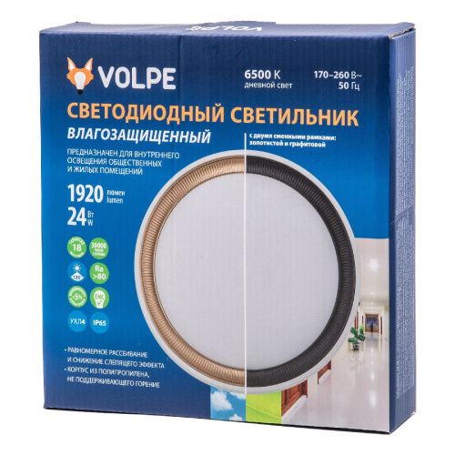 Светильник накладной Volpe ULW-Q281 24W/6500K/F20 IP65 WHITE - фото 4