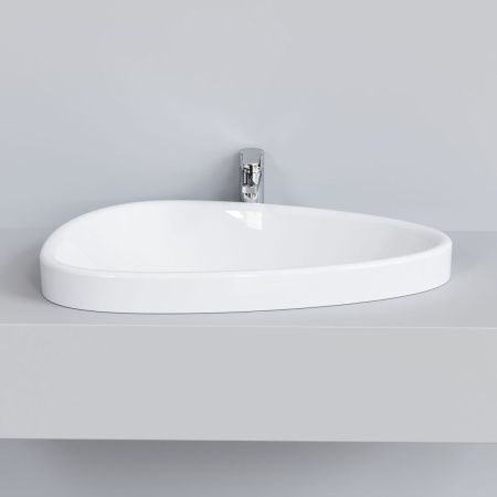 Раковина из сантехнического фарфора Ambassador Kingston 146T20002 60х40 накладная цвет белый без отверстий под смеситель