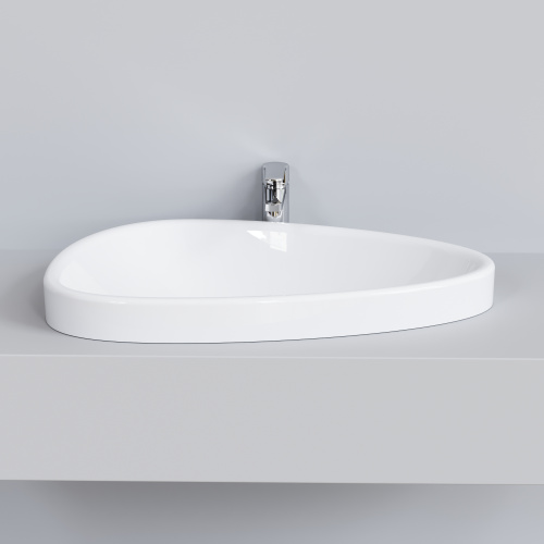 Раковина из сантехнического фарфора Ambassador Kingston 146T20002 58х44 накладная цвет белый глянцевый без отверстий под смеситель - фото 5