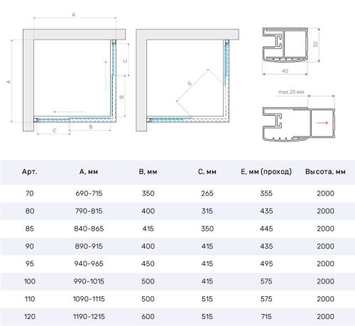 Душевой уголок Vegas-Glass ZA Protec ZA Protec 120 02М Moru 120х120 стекло рифленое профиль черный без поддона - фото 4
