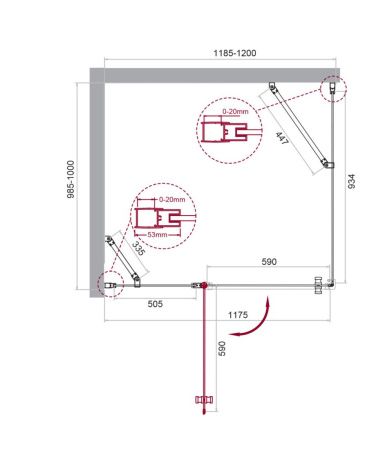 Душевой уголок BelBagno ETNA ETNA-AH-12-120/100-C-Cr 120х100 стекло прозрачное профиль хром без поддона