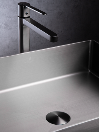 Раковина из нержавеющей стали AltroBagno Astro AltroBagnoAstro001018MtGr 50х40 накладная цвет оружейная сталь