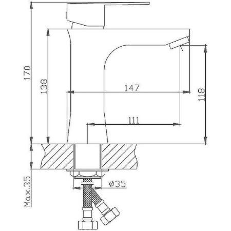 Смеситель Haiba HB802 HB10802 на раковину нержавеющая сталь