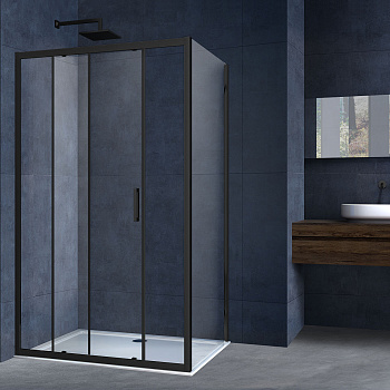 Душевой уголок Vincea Alpha VSR-3AL9012CLB 120х90 стекло прозрачное профиль черный без поддона