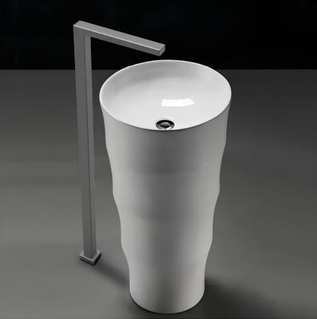 Раковина из сантехнического фарфора Cerutti SPA CT7834 40х40 напольная цвет белый без отверстий под смеситель