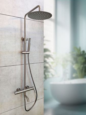 Душевая стойка AltroBagno Unione AltroBagnoUnione030210GM настенная цвет оружейная сталь