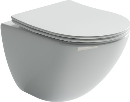 Унитаз подвесной Ceramica Nova MONO CN1905 белый с сиденьем микролифт безободковый душевой смыв