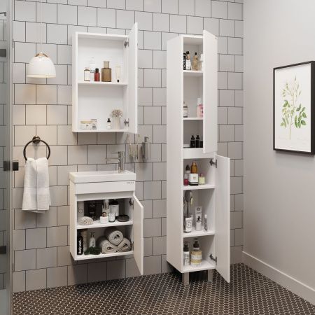 Тумба под раковину Onika Милтон 104513 40х20 подвесная цвет белый