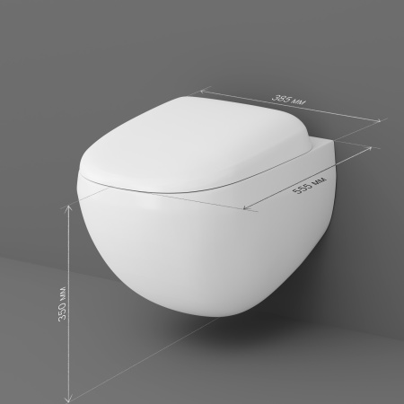 Чаша унитаза подвесная Am.Pm Sensation C301700WH цвет белый глянцевый без сиденья безободковая каскадный смыв