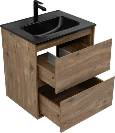 Тумба под раковину Aquanet Милан 00336377 60х45х64 подвесная цвет темное дерево