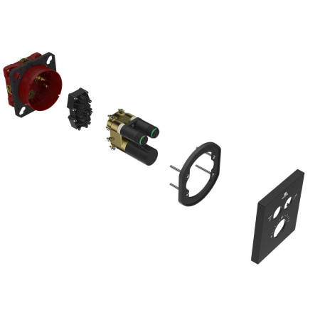 Смеситель для душа Vincea VSCV-321T-MMB встраиваемый в стену черный матовый с термостатом