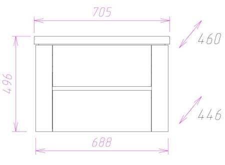 Тумба под раковину Onika Стоун 107044 69х45х47 подвесная