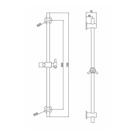 Душевая штанга D-Lin D63508 цвет хром