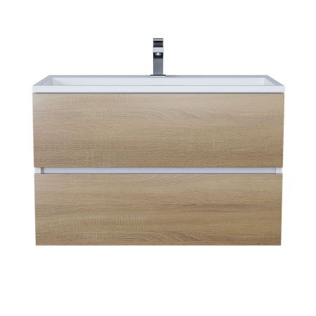 Тумба под раковину Uperwood Barsa 293020532 80х50 подвесная цвет коричневый/белый