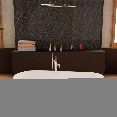 Ванна акриловая Frank 12524 170х75 отдельностоящая асимметричная с ножками