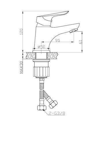 Смеситель Esko RIO 26 на раковину хром - фото 3