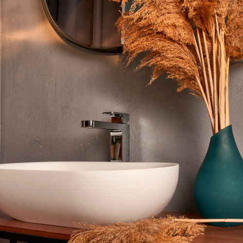 Раковина из искусственного камня MonteBianco Conca 550 20142 48х33 накладная цвет белый матовый без отверстий под смеситель - фото 3