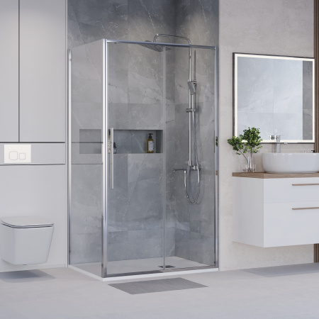 Душевой уголок Niagara Nova NG-64-11A-A80-34 110х80 стекло прозрачное профиль хром глянцевый без поддона