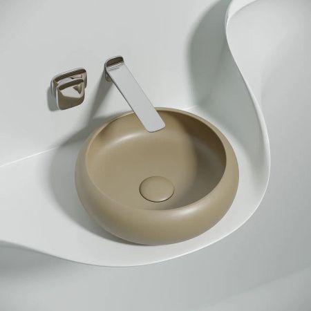 Раковина из сантехнического фарфора Ceramica Nova ELEMENT CN6050MC 40х40 накладная цвет коричневый без отверстий под смеситель